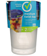 2 Plastic STORAGE CONTAINERS +2 LIDS Medium Quart size 32 oz BPA FREE Tw... - $23.39