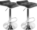Elama Modern 2 Piece Tufted Faux Leather Adjustable Bar Stool with Low B... - $271.99