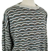 Vintage Megalos Crew Neck Acrylic Sweater XLT Coogi Style Hip Hop Biggie... - $32.99