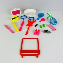 Barbie &amp; Doll Dollhouse Sized Accessories Toy Lot Guitar Suitcase Video Camera + - £24.00 GBP