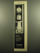 1960 Cartier Advertisement - Martini Pitcher, Tea Caddy and Coasters - $14.99
