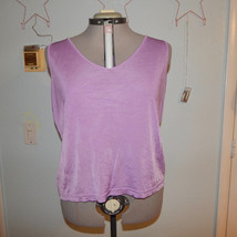 Infinity Naturals Plus Size XL Purple Blouse 100% Silk Shirt Tank Top Pastel - £12.37 GBP