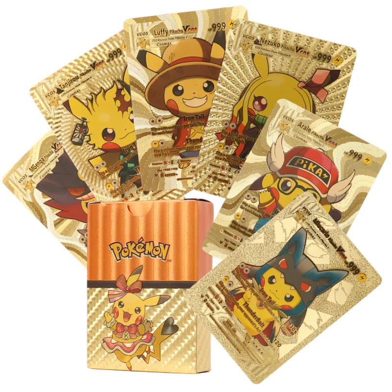 55Pcs/Box Pokemon Card Toy Anime pikachu cosplay Luffy Kamado Nezuko Pok... - £11.14 GBP+