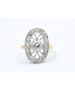 Old European Cut CZ Diamond Vintage Ring, Edwardian Ring, Art deco Silve... - £94.30 GBP