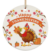 Thanksgiving Turkey Ornament Happy Giving Wild Turkey With Autumn Ornament Gift - £11.66 GBP