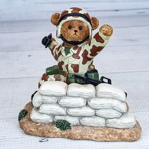 Military US Army Bear Figurine Fighting for Freedom Grenade Defenders of Liberty - $29.09