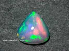 Opal Gemstone, Ethiopian Drop Gem, Natural Color Rainbow Stone, Rainbow Cabochon - £193.40 GBP