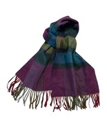 Vtg 100% Cashmere Scarf – Made in England – Purple Green Blue Red Plaid ... - $909.81 MXN
