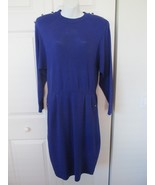 ST JOHN Marie Gray Vintage Purple Sheath Dress 10 Santana Elastic Waist ... - £86.87 GBP