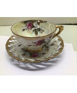 Royal Sealy Tea Cup and Saucer - Vintage Pearlescent - Gold trim with Re... - $281.08 MXN