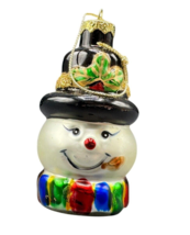 Vintage Mercury Frosted Glass Black Red Green Blue Snowman Christmas Orn... - £11.28 GBP