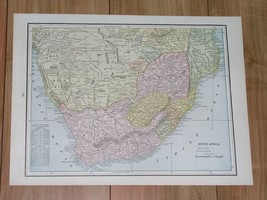 1893 Map Of South Africa Boer Republics Orange Free State Transvaal Namibia - £16.20 GBP