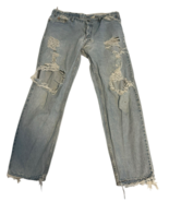 LEVIS 550 LIGHT WASH DENIM JEANS Men Actual 35x29 RELAXED THRASHED Orang... - $85.50