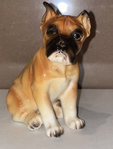 NORCREST A692  Boxer Dog, Sitting FIGURINE PORCELAIN Made In JAPAN W/ LABEL - $10.39