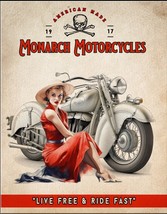 Monach Motorcycle Live Free Freedom Road Harley Service Wall Metal Tin Sign USA - £12.45 GBP