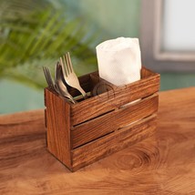 Wooden Cutlery (2 Partitions) Utensil Holder for Counter top, Dining tab... - $34.64