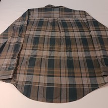 Puritan Button Up Long Sleeve Men's Plaid Green Shirt Spread Collar Size Large image 2