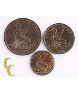 1890 Grande-Bretagne 3 Pièce de Monnaie Lot (Hors-Circulation UNC) Demi ... - €477,61 EUR