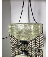 Loeffler Randall Woven Pale Green Snake Effect Leather Chain Cross Body Bag - £47.86 GBP