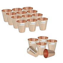 Set of 18 - Prisha India Craft  Small Solid Copper Moscow Mule Shot Glasses, Cap - £84.91 GBP