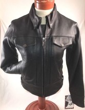 Womens Milwaukee Motorcycle Jacket Black Leather Coat Zip Out Liner Size XS NWT - $123.75