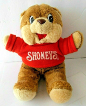 Plush Bear SHONEY&#39;S Restaurant Advertising  Red Shirt $5 Ship - £3.88 GBP