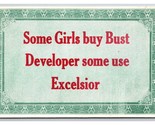 Comic Motto Some Girls buy Bust Developer Some Use Excelsior DB Postcard... - $4.90