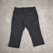 Eddie Bauer Tech Pants Women 12 Black Capri Secure Zip Cargo Pocket Long Shorts - £13.65 GBP