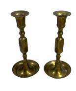 Mid Century Solid Brass Candle Holders Relaxation Gifts MCM Retro Gold 7&quot; - £37.45 GBP