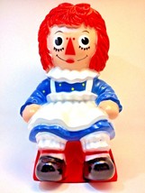 vintage 1972 Raggedy Ann bank Bobbs Merrill Co Inc 11&quot;  tall red white blue  - £14.08 GBP