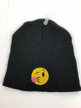 Kids Youth KISSY EMOJI Yellow Heart Graphic Beanie Knit Hat Skully Embro... - £7.20 GBP
