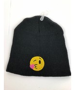 Kids Youth KISSY EMOJI Yellow Heart Graphic Beanie Knit Hat Skully Embro... - £7.12 GBP