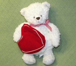 Hallmark Valentine Teddy Bear From The Heart Plush w/ZIPPERED Bag Red Checked Bo - £17.98 GBP