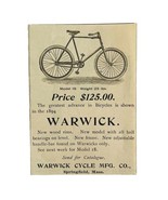 Warwick Cycle Co Bicycle 1894 Advertisement Victorian Bike Model 19 ADBN1x - $27.57 CAD