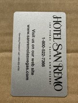 HOTEL SAN REMO Las Vegas Casino and Resort Silver Room Key Card - £3.82 GBP