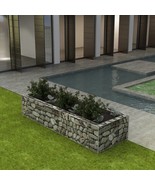 vidaXL Gabion Raised Bed Silver Galvanized Steel 106.3 x 35.4 x 19.7 in - $234.21 CAD