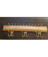 Vintage Wooden Tie &amp; Belt Rack, Necklace,  Jewelry or Scarf Wall Mounted... - $404.71 MXN