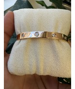 CARTIER LOVE BRACELET 10 DIAMOND 18K ROSE GOLD Size 17  W/BOX &amp; CERT - B... - $12,812.75