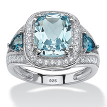 PalmBeach Jewelry 5.13 TCW Sky London Blue Topaz Platinum-plated Silver Ring - £57.20 GBP