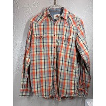 Dakota Grizzly Mens Green Orange Plaid Pearl Snap Western Shirt Size Medium - $372.25 MXN