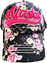 New  Quality Vibrant Floral Alaska Ball Cap Hat, Black/Hot Pink, One Size - £19.54 GBP