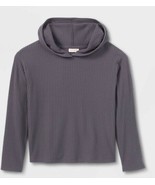 Cat &amp; Jack Girls Large 10-12 Rib Pullover Hoodie Gray - $15.03 CAD