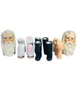 Porcelain Santa Face, Hands, &amp; Boots, Christmas Creation - MIX LOT of 12 - $21.66 CAD