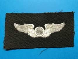 Wwii, Aaf, Combat Aircr Observer, Embroidered Wing On Gabardine, 3 Inch, Vintage - £7.01 GBP