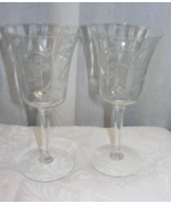 Vintage Crystal Set of 2 Wine Glass Claret Laurel Leaf - €36,47 EUR