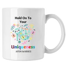 Autism Awareness Mug, Sloth Mug, Hold On To Your Uniqueness Mug - £13.44 GBP