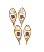 Vintage Wood Hanging Snow Shoe Decor (Set of 4) - $1,572.93 MXN