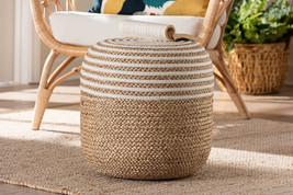 Revelin Natural Brown Seagrass and Woven Rope Ottoman Footstool - $126.00