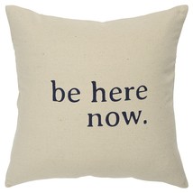 Black Taupe Canvas Here Now Throw Pillow - £54.58 GBP