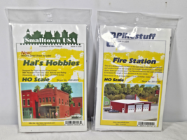 Hal&#39;s Hobbies &amp; Fire Station HO Scale Kit Lot Train Layout Diorama UNUSED - $14.99